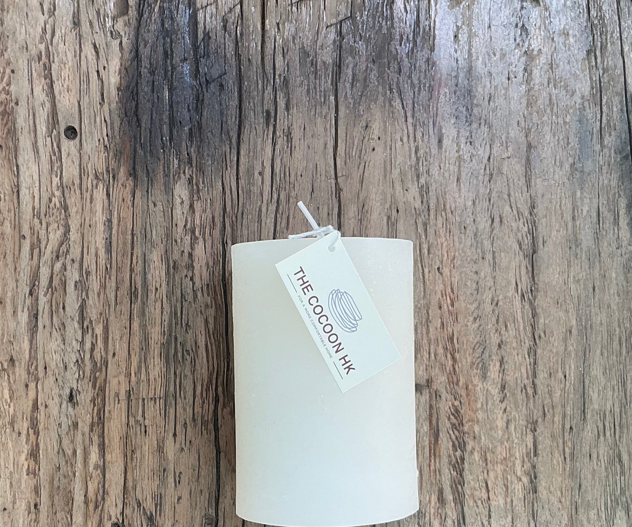 Rustic pillar candle 7x10cm - ivory
