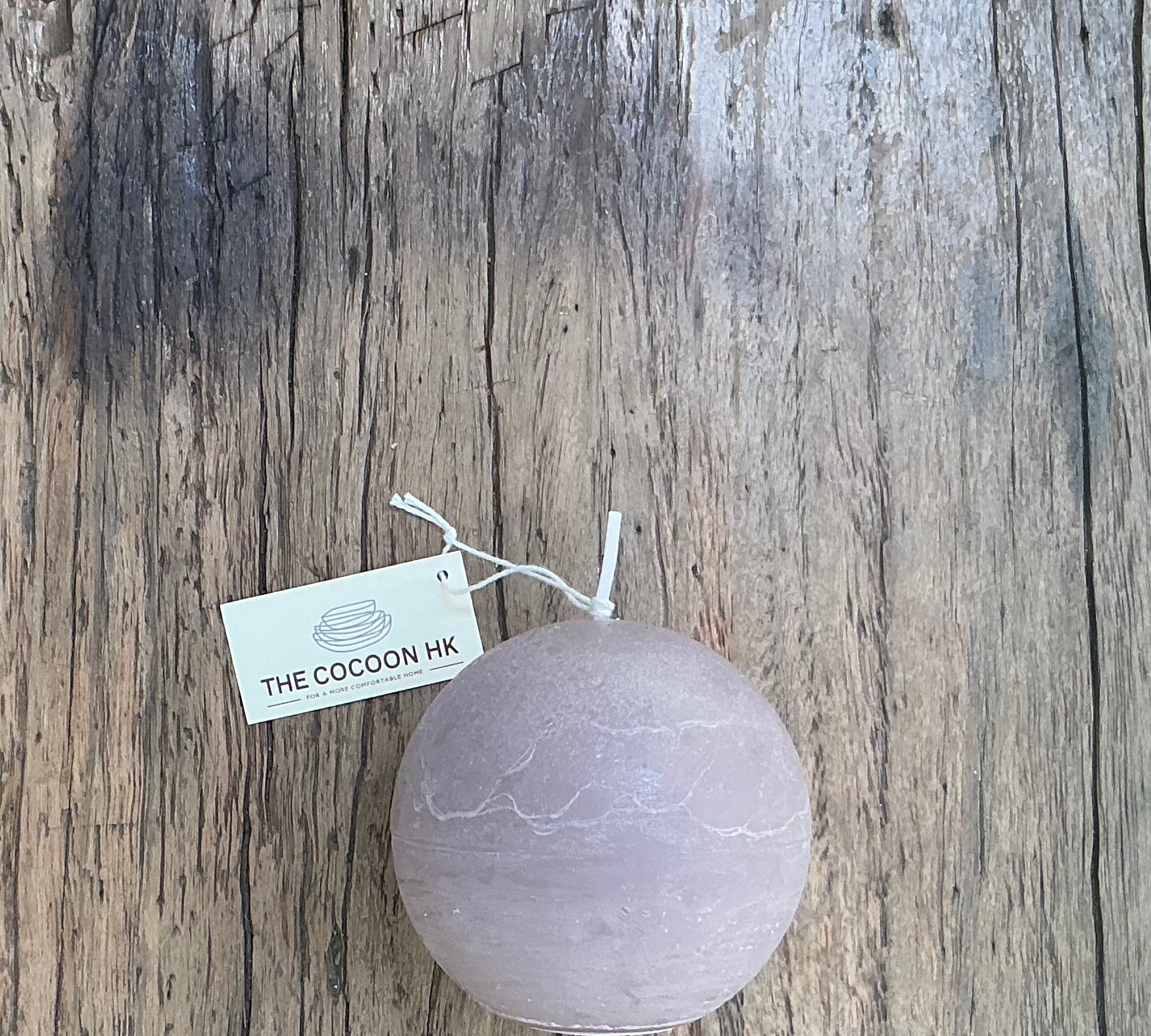 Rustic ball candle 8cm - light brown